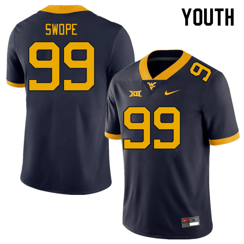 Youth #99 Ronan Swope West Virginia Mountaineers College Football Jerseys Stitched Sale-Navy